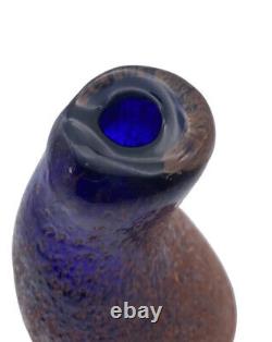 Blue Murano Art Glass Vase Alessandro Mandruzzato Mid Century Modern Sommerso