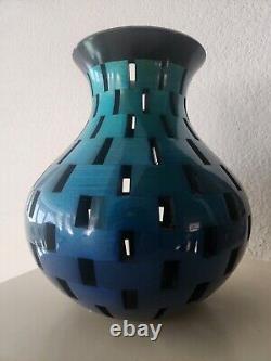 Blue Ombre Wooden Vase 9 Tall by Joel Hunnicutt Decorative Home Decor