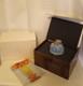 Blue Speckle Bulb Vase with18K Gold and Swarovski Crystals
