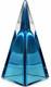 Blue Teal Art Glass Obelisk 12 Swedish Scandinavian MCM Sculpture Decor