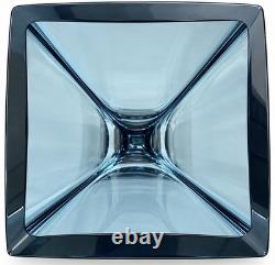 Blue Teal Art Glass Obelisk 12 Swedish Scandinavian MCM Sculpture Decor