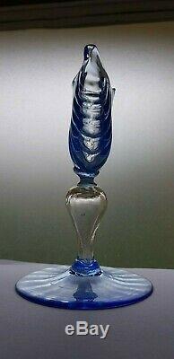 Blue and clear Murano glass Scallop-Shell Vase by Antonio Salviati c. 1880-1895