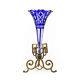 Bohemian Cobalt Blue Crystal Glass and Brass Handled and Footed Vase, c1900