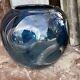 Bohemian Cut Coin Dot Art Glass Vase Hand Blown Globe Bowl 8 Pounds 7.5x7