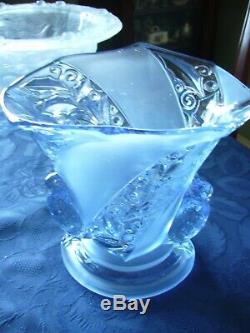 Brockwitz Art Deco Parakeet Vase in Blue Glass
