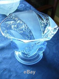 Brockwitz Art Deco Parakeet Vase in Blue Glass
