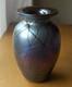Bruce Freund gorgeous blue/purple iridescent art glass vasesignedpristine