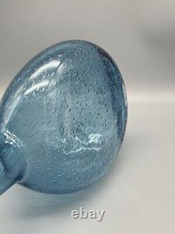 Bubble Art Glass Blue Whale Vase Large 18.5