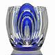 C. 1930s Val St. Lambert blue overlay crystal Deco vase, Charles Graffart