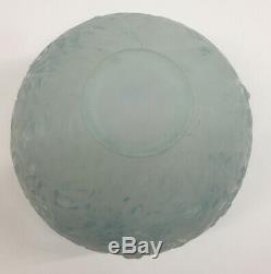 C1920 R Lalique Gui Vase Cased White Opalescent with Blue Patina