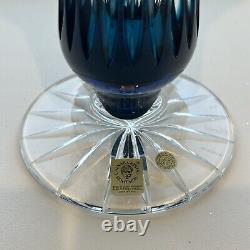 CAESAR CRYSTAL Masterwork Signed KUNST Denver Extra Large Trumpet Vase Azure