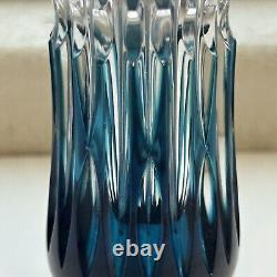 CAESAR CRYSTAL Masterwork Signed KUNST Denver Extra Large Trumpet Vase Azure