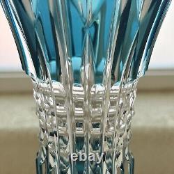 CAESAR CRYSTAL Masterwork Signed KUNST Denver Extra Large Trumpet Vase Azure