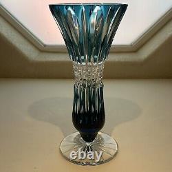 CAESAR CRYSTAL Masterwork Signed KUNST Denver Extra Large Trumpet Vase Azure