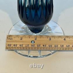 CAESAR CRYSTAL Masterwork Signed KUNST Denver Extra Large Trumpet Vase Azure