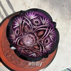 CAESAR CRYSTAL Masterwork Signed- Petr Kostinec- ELLA XLarge Violet Mantel Vase