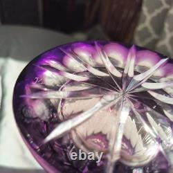 CAESAR CRYSTAL Masterwork Signed- Petr Kostinec- ELLA XLarge Violet Mantel Vase
