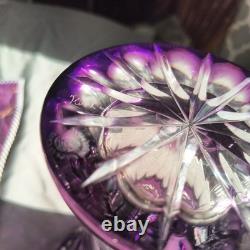 CAESAR CRYSTAL Masterwork Signed- Petr Kostinec- ELLA XLarge Violet Mantel Vase