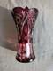CAESAR CRYSTAL Masterwork Signed- Petr Kostinec Ella Ruby Large Mantel Vase