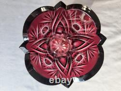 CAESAR CRYSTAL Masterwork Signed- Petr Kostinec Ella Ruby Large Mantel Vase