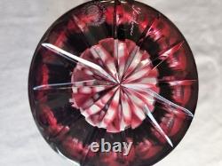 CAESAR CRYSTAL Masterwork Signed- Petr Kostinec Ella Ruby Large Mantel Vase