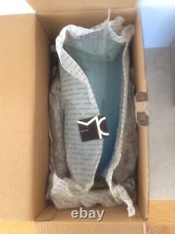 CARLO MORETTI Rigadin Blue tall Murano Vase in Original Box NEW & RARE