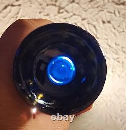 CARNIVAL GLASS BOND 6 BLUE VASE by BROCKWITZ GERMANY GREAT IRIDESCENCE & SHAPE