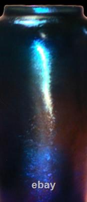Ca. 1930 Victor Durand Deep Iridescent Blue Lustre Art Deco Glass Vase Joliet4You