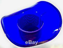 Cambridge Glass Co. Cobalt Royal Blue #1402 10 Diameter Large Novelty Hat Vase