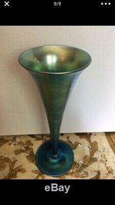 Carder Steuben Blue Aurene Vase # 2839
