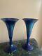 Carl Radke Phoenix Studios Glass 1984 Two Iridescent Blue. Tiffany Style