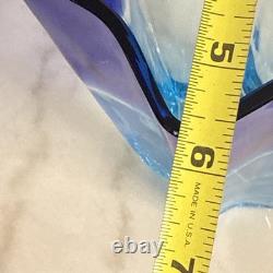 Carlo Moretti Signed Murano Art Glass Vase Blue Star Shaped