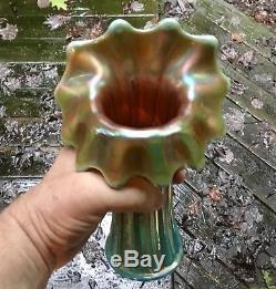 Carnival Gorgeous Westmoreland Corinth Blue Opalescent Jack In The Pulpit Vase