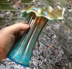 Carnival Gorgeous Westmoreland Corinth Blue Opalescent Jack In The Pulpit Vase