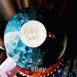 Ceramic Vase Crystalline Glaze Exquisite Floral Design Artist Signed Rare