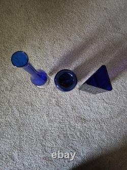 Cobalt 3 Set Vases