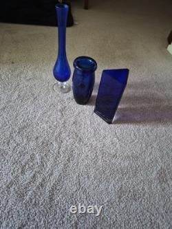 Cobalt 3 Set Vases