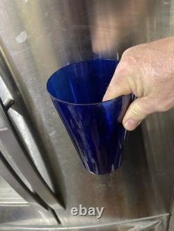 Cobalt Blue Blown Blue Glass Flip Hand Blown Glass Vase Late 19th- Early 20th c