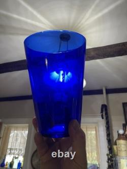 Cobalt Blue Blown Blue Glass Flip Hand Blown Glass Vase Late 19th- Early 20th c