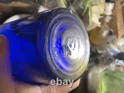 Cobalt Blue Blown Blue Glass Flip Hand Blown Glass Vase Late 19th- Early 20th c