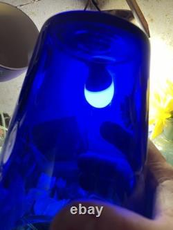 Cobalt Blue Blown Blue Glass Flip Hand Blown Glass Vase Late 19th- Early 20th c