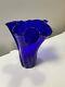 Cobalt Blue Blown Glass Handkerchief Vase