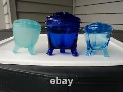 Cobalt Blue Flower Frog Vase Nice