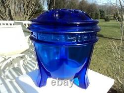 Cobalt Blue Flower Frog Vase Nice