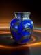 Cobalt Blue Glass Bud Vase Art Nouveau Sterling Silver Overlay Fredrich Spahr