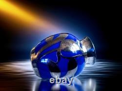 Cobalt Blue Glass Bud Vase Art Nouveau Sterling Silver Overlay Fredrich Spahr
