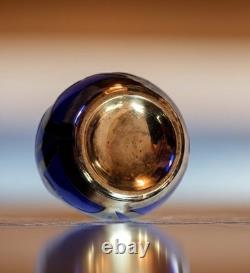 Cobalt Blue Glass Bud Vase Art Nouveau Sterling Silver Overlay Fredrich Spahr