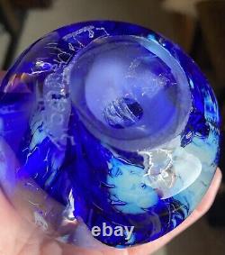 Cobalt Blue Glass Bundle Paperweights, Swung Vase & Avon Bell (See Photos)