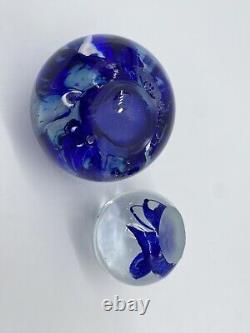 Cobalt Blue Glass Bundle Paperweights, Swung Vase & Avon Bell (See Photos)