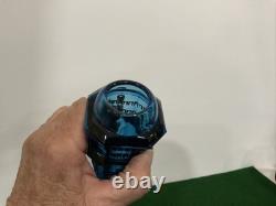 Cobalt Blue Glass Car Bud Vase Cut Glass Art Deco 1920's WITH Holder. No Chips